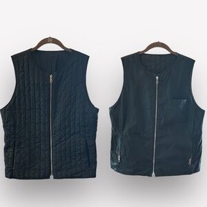 🍰DKNY Reversible quilted nylon vest black small